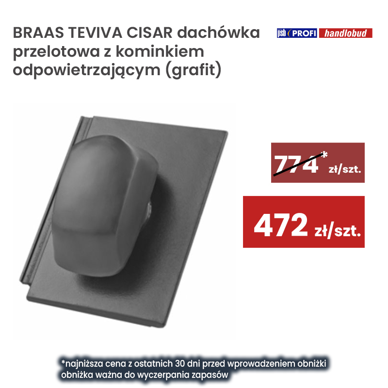  Dachówka przelotowa z kominkiem odpowietrzającym