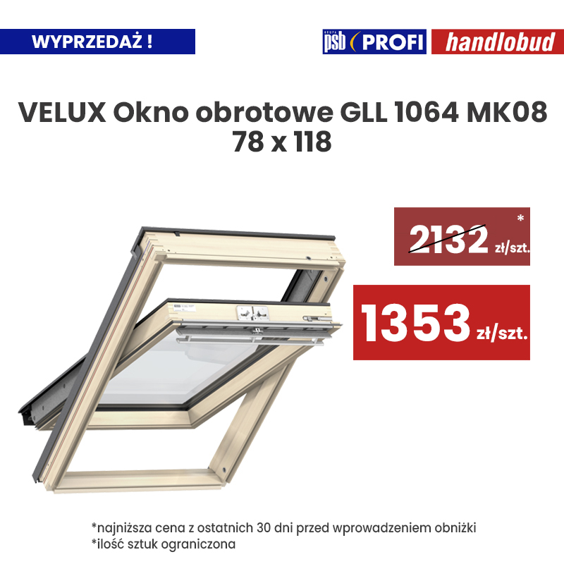 Okno obrotowe VELUX GLL 1064 MK06