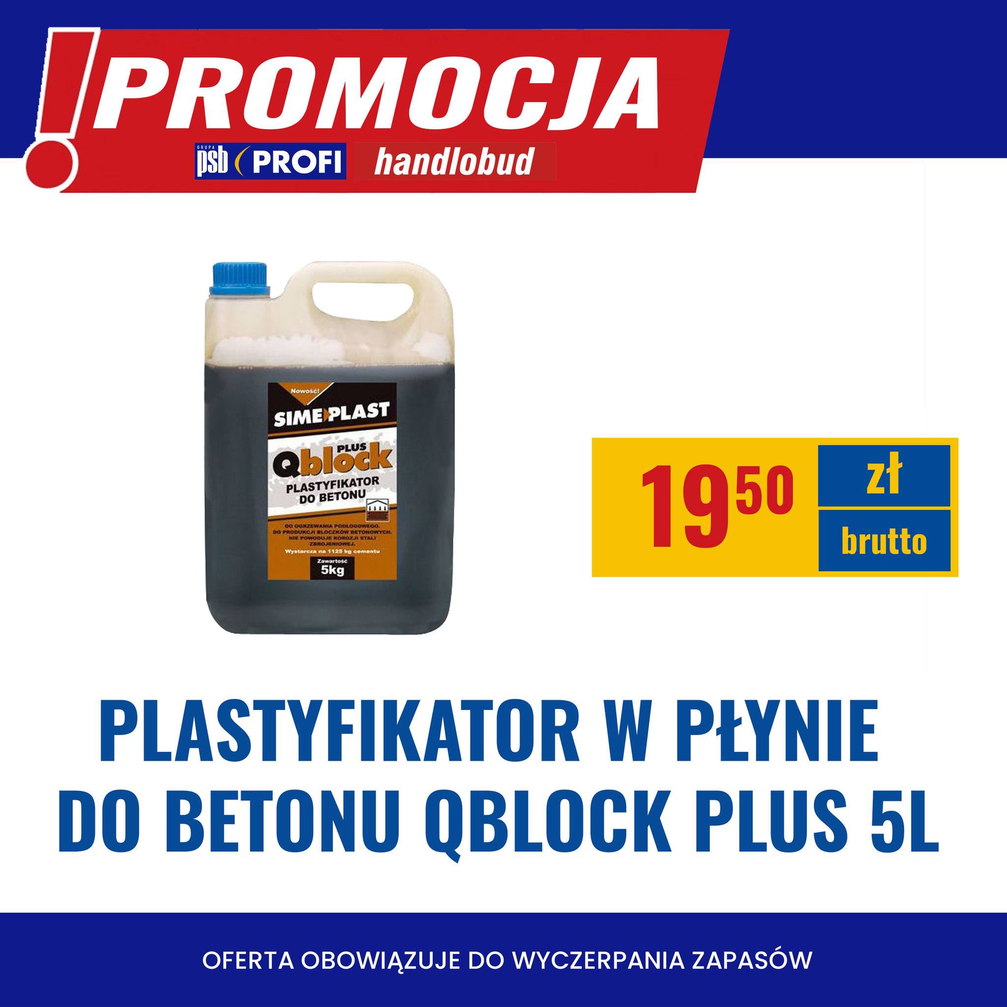 PLASTYFIKATOR W PŁYNIE DO BETONU QBLOCK PLUS 5L